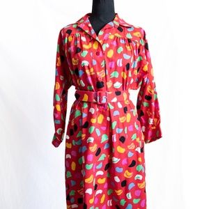 Vintage Guy Laroche Belted Retro Dress Size 36